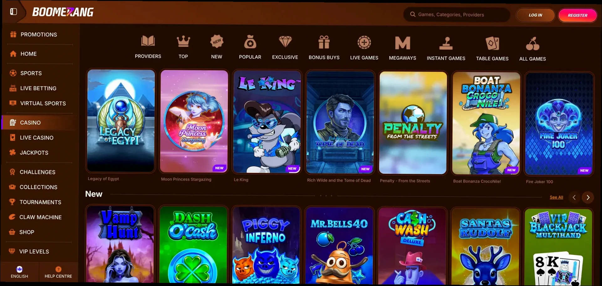 Boomerang Casino met €500 bonus en 200 gratis spins